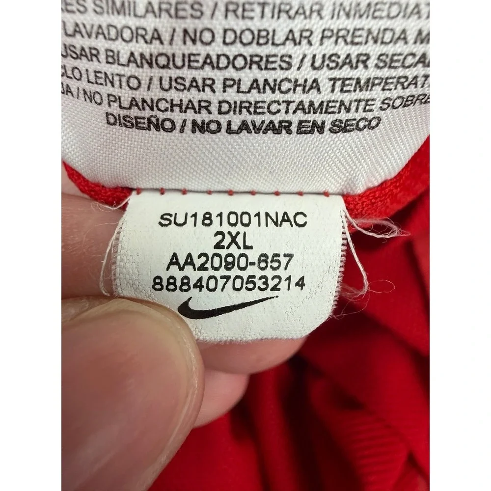 Nike Mens XXL Red Full‎ Zip Hooded Windbreaker Mesh Lining Jacket AA2090-657